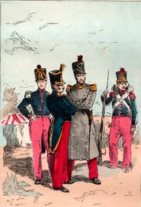 Den franska arméen under Louis Philippes regering 1830 till 1848 - Linje - Gravyr från 1882 i "Histoire de dix ans: 1830-1840"" Louis-Blanc (1811-1882) av Unknown artist