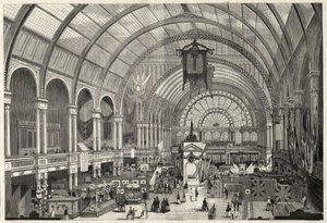 Den internationella utställningen i Amsterdam 1869 - Interiörvy av det internationella utställningspalatset av Unknown artist
