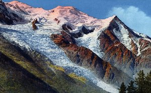 Mont Blanc-kedjan från Le Brevent, Chamonix av Unknown Artist