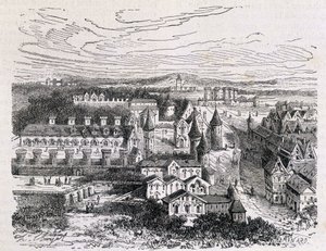 Palais des Tournelles, mittemot Hotel Saint Paul - gravyr, sent 1800-tal av Unknown artist