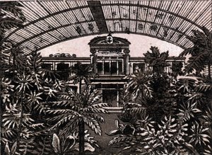 Palmträdgården i Frankfurt, Tyskland (Frankfurt, Tyskland) i "The World Illustrates 168 Views" Odaterad (slutet av 1800-talet) av Unknown artist