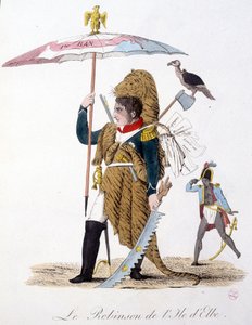 The Robinson of Elba Island - i "" Napoleon 1st, karikatyrer, dummysamling"", ca. 1814 av Unknown artist