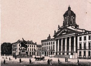 Kungliga torget i Bryssel i Belgien i "Världen illustrerar 168 vyer"" Odaterat (slutet av 1800-talet) av Unknown artist