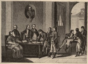 Tolentinofördraget eller Tolentinofreden är ett fredsavtal som undertecknades den 19 februari 1797 i Tolentino, Italien, mellan Frankrike och de påvliga staterna. (Mellan general Bonaparte och påven Pius (Pio eller Pius) VI (1717-1799). Påven avsäger sig s av Unknown artist