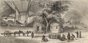 The Wines Warehouse i Paris 1861 - Grottor - av Unknown artist