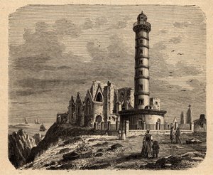 Klostret Saint Mathieu de Fine Terre - Bretonsk kloster - Abbaye Saint-Mathieu de Fine-Terre - gravyr i "" PATRIE"" - PECTUREQUIREQUE BESKRIVNING AV FRANKRIKE I 6 VOLYER AV LUCIEN HUARD - slutet av 1800-talet av Unknown artist