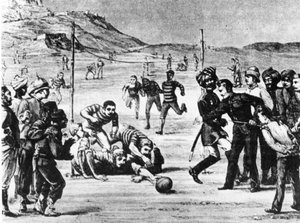 Indiens armé spelar fotboll av Unknown artist