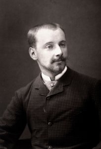 Konstnären Albert Maignan fotograferad i samband med Parissalongen 1881 av Unknown