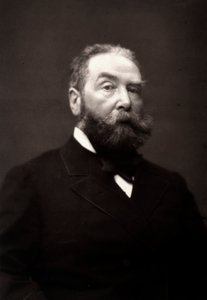 Konstnären Henri-Julien Dumont fotograferad i samband med Parissalongen 1881 av Unknown