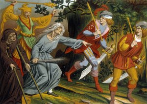 Tiggaren, galningen, häxan och vapensergeanterna av Unknown artist