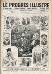 Fallet Joseph Vacher "" Shepherd Killer" (1869-1898) inför Ain Court of Assisi - omslag till "" The Progressive-Illustrous"" den 30 oktober av Unknown artist