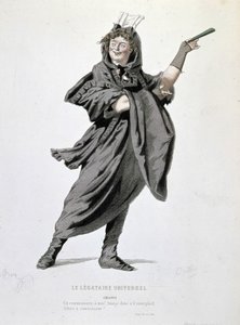 Crispins karaktär i "The universal legatary" (1708) av Jean François Regnard (1655 - 1709). Gravyr av 1800-talet. av Unknown artist