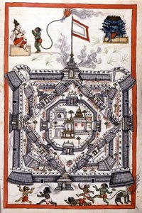 Staden Lanka (Ceylon, Ceylon) i ett pappersmanuskript från 1600-talet. av Unknown artist