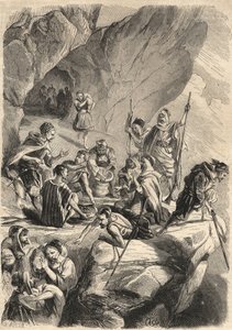 Förfalskarna i Kabylien 1857. (förfalskning). Gravyr i ”Le Monde illustrious”” från 1857. Privat samling. av Unknown artist