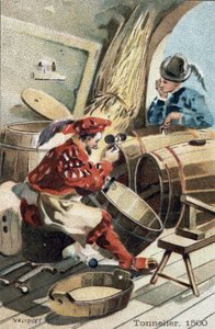 Hantverket av tunnbindare år 1500. av Unknown artist