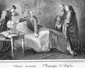 Döden av Saint Ignatius av Loyola (1491 - 1556), grundare av Jesu Society. av Unknown artist