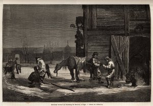 Den ferrant marechal, i förorten till Moskva. Ritning av Henriet, för att illustrera hans resa till de ryska baltiska provinserna 1851-54. Gravyr i "" Le tour du monde", redigerad av Edouard Charton av Unknown artist