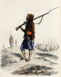 Emir Abd-el-Kaders infanteri som gjorde motstånd mot den franska armén under Algerexpeditionen 1830. I "" L