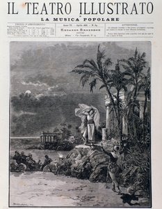 Den sista scenen av Pärlfiskarna, akt I, opera av Georges Bizet av Unknown artist