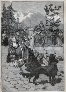 Fribourgs lindeträd: en soldat från Helvetic Confederation kom till Fribourg för att tillkännage Schweiz seger mot Karl Temeraire i slaget vid Morat den 22 juni 1476 med en lindgren från slagfältet. Soldaten dog a av Unknown artist