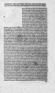 Berömda mäns liv. Sida i boken Plutarch di Cheronee, även kallad "" Paralleles Lives"". 1495. av Unknown artist
