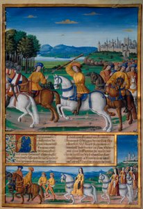 Karl VIs galenskap (1368 - 1422). Den 5 augusti 1392, i skogen av Le Mans, började han uppleva attacker av rasande galenskap: han skrek efter förräderi, attackerade sin egen trupp och dödade fyra personer. Krönikor av Enguerrand de Monstrelet (v. 1400 av Unknown artist