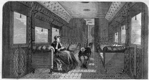 Hennes majestät Princess of Wales nya bil för hennes tågresa. Gravyr i "The Illustrous Universe" av Unknown artist