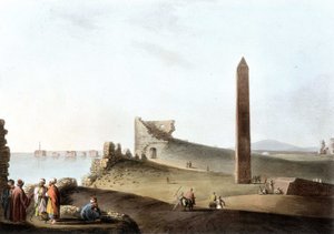 Obeliskerna i Alexandria, kallade Cleopatras nålar - i "" Views in Egypt"" av Unknown artist
