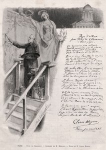 Målaren Puvis de Chavannes (1824-1898) sysselsätter måleri - allegori av M. Merwart med en poesi av Clovis Hugues av Unknown artist