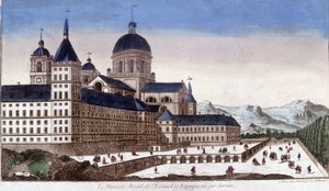 Det kungliga klostret Escurial (Escorial) i Spanien, sett bakifrån. av Unknown artist