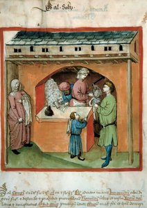 Salthandlaren Eluminure från handeln med medicin och diet "" Tacuinum sanitatis"" av Unknown artist