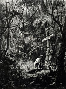 Upptäckaren Henri Mouhots grav i Indokina. av Unknown artist