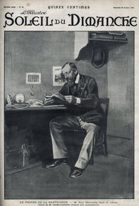 Rättegången mot High Court: Paul Deroulede (1846-1914), en fransk författare och nationalistisk aktivist som är en viktig aktör i anti-dreyfusism, i sin cell efter sitt försök till statskupp den 23 februari. Gravyr i ”” Le sun-du-dimanche””, 29 oktober av Unknown artist