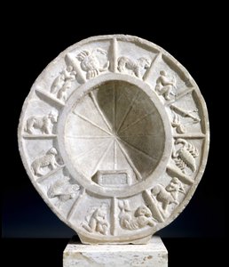 Stjärntecknen avbildade på en solmeridian från 1400-talet. av Unknown artist