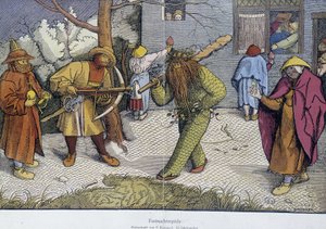 Theatrical Games: Carnival Day - repro av en doc på breughel wood av Unknown artist