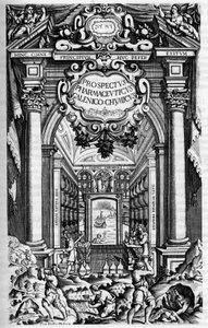Titelsidan för "" PROSPEKTET FÖR PHARMUNICI, under vilket Galen-Chemicum från MILAN ANTIDOTARY av Unknown artist