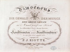 Titelsida för musikaliska partitur av Timotheus av GF Handel (1812) av Unknown artist