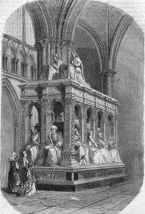 Grav av Ludvig XII, kung av Frankrike (1462-1515) och Anne av Bretagne (1477-1514). Gravyr av 1800-talet. av Unknown artist