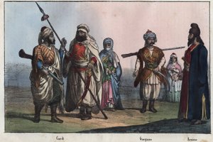 Traditionella kurdiska dräkter - georgiska - armeniska - av Unknown artist