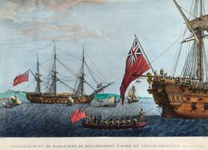 Transfer från Napoleon 1st av Bellerophon till Northumberland den 8 augusti av Unknown artist