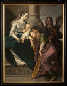 Triptyk. Målning. Signerad L. Segers (?). Escutheon med text Omnia enpitras (?). 1627. av Unknown artist