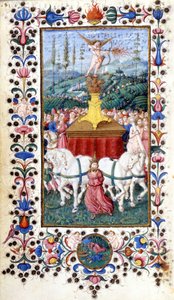 Triunfus Amoris (kärlekstriumf) av Francesco Petrarca (Petrarca). 1400-talsmanuskript. Trivulziana, Milano. av Unknown artist