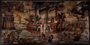 Typus religionis En allegori över religiösa ordnar, trosskeppet styrs av religiösa ordnar, ledda av jesuiter. Grundarna av de olika orden är representerade: Sankt Ignatius av Loyola, grundare av Jesu sällskap, Sankt Francois av Assisi, S av Unknown artist