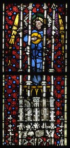 Anonymt målat glasfönster ca 1400-1415 Notre-Dame Musees de Strasbourg Alsace av Unknown artist