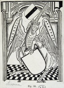 Enhörning - gravyr av 1400-talet av Unknown artist
