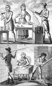 Användning av nya vikter och mått 1795. av Unknown artist
