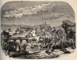 Uzerche - Correze - Frankrike - gravyr i "" PATRIE"" - PECTUREQUIREQUE BESKRIVNING AV FRANKRIKE I 6 BÅNDER AV LUCIEN HUARD - slutet av 1800-talet av Unknown artist