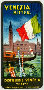 Venezia bitter alkoholreklam (kromolitografi sent 1800-tal) av Unknown artist