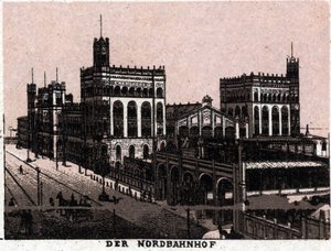 Wien, Österrike: utsikt över den norra järnvägsstationen i Wien. i "" Världen illustrerar 168 vyer"" Odaterat (slutet av 1800-talet) av Unknown artist