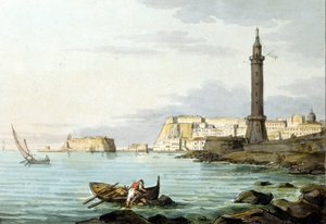 Utsikt över Neapel från hamnen. Till vänster står Castel dell